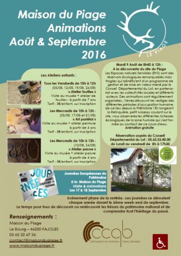 Piage - Animations Août2016
