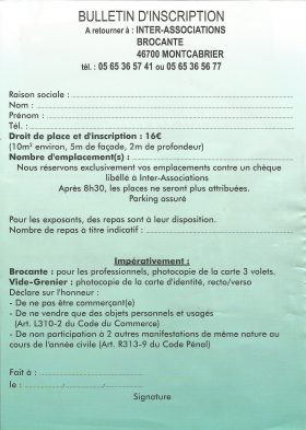 Bulletin d'inscription