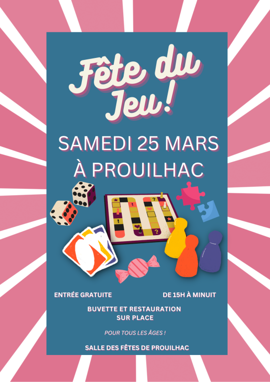 Fête du jeu Prouilhac 25 mars 2023