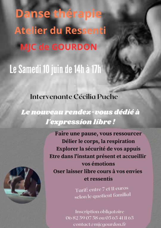 Atelier Danse thérapie MJC Gourdon